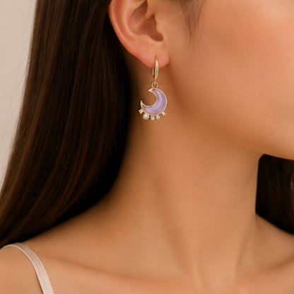 Gold Plated Half Moon Earrings