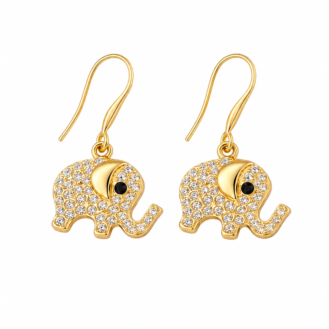 Gold Plated Evil Eye Cubic Zirconia Drop Earrings