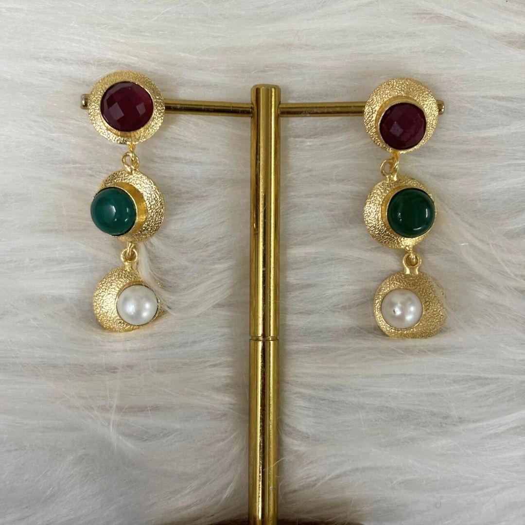 Gold Plated Semi-Cultured Pearl Earrings