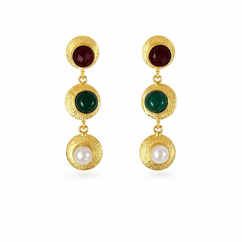 Gold Plated Semi-Cultured Pearl Earrings