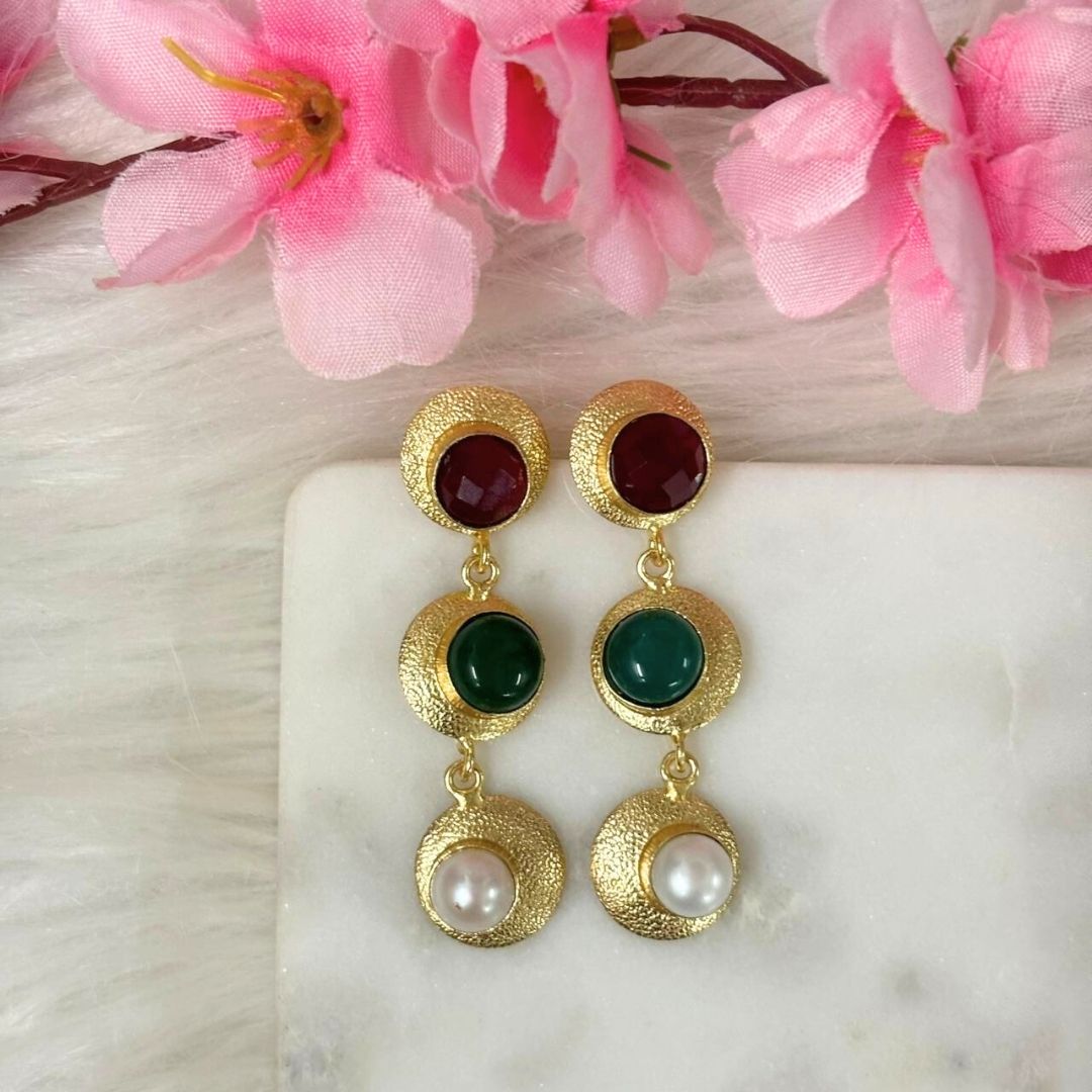 Gold Plated Semi-Cultured Pearl Earrings
