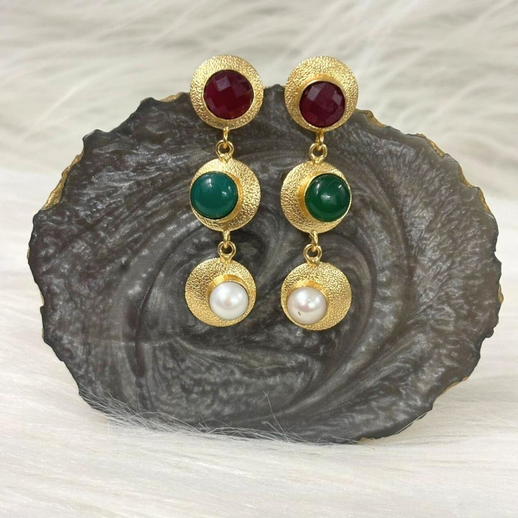 Gold Plated Semi-Cultured Pearl Earrings