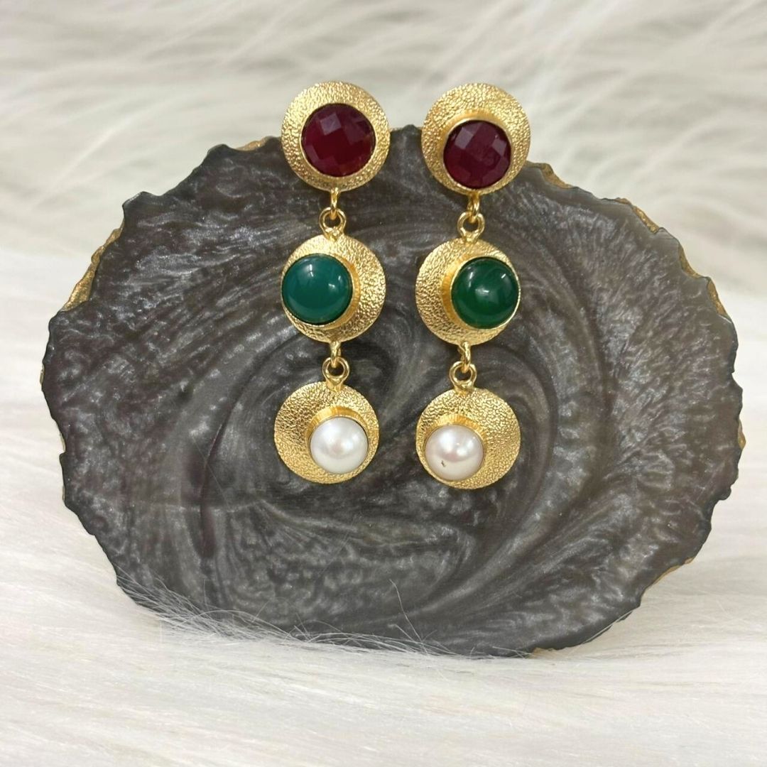 Gold Plated Semi-Cultured Pearl Earrings