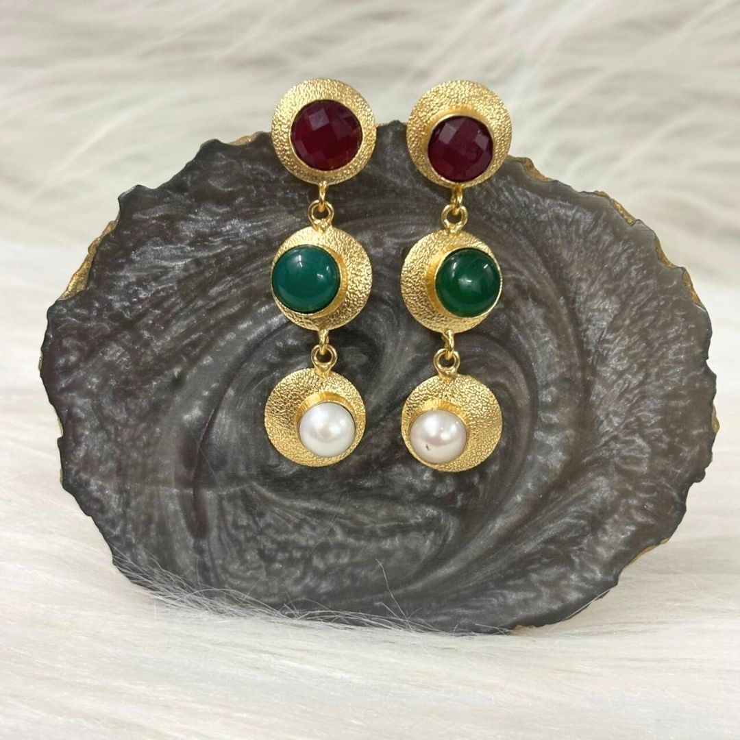 Gold Plated Semi-Cultured Pearl Earrings