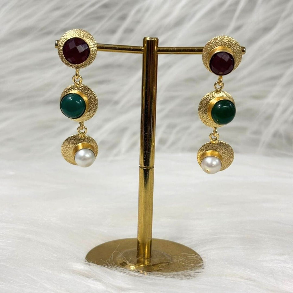 Gold Plated Semi-Cultured Pearl Earrings