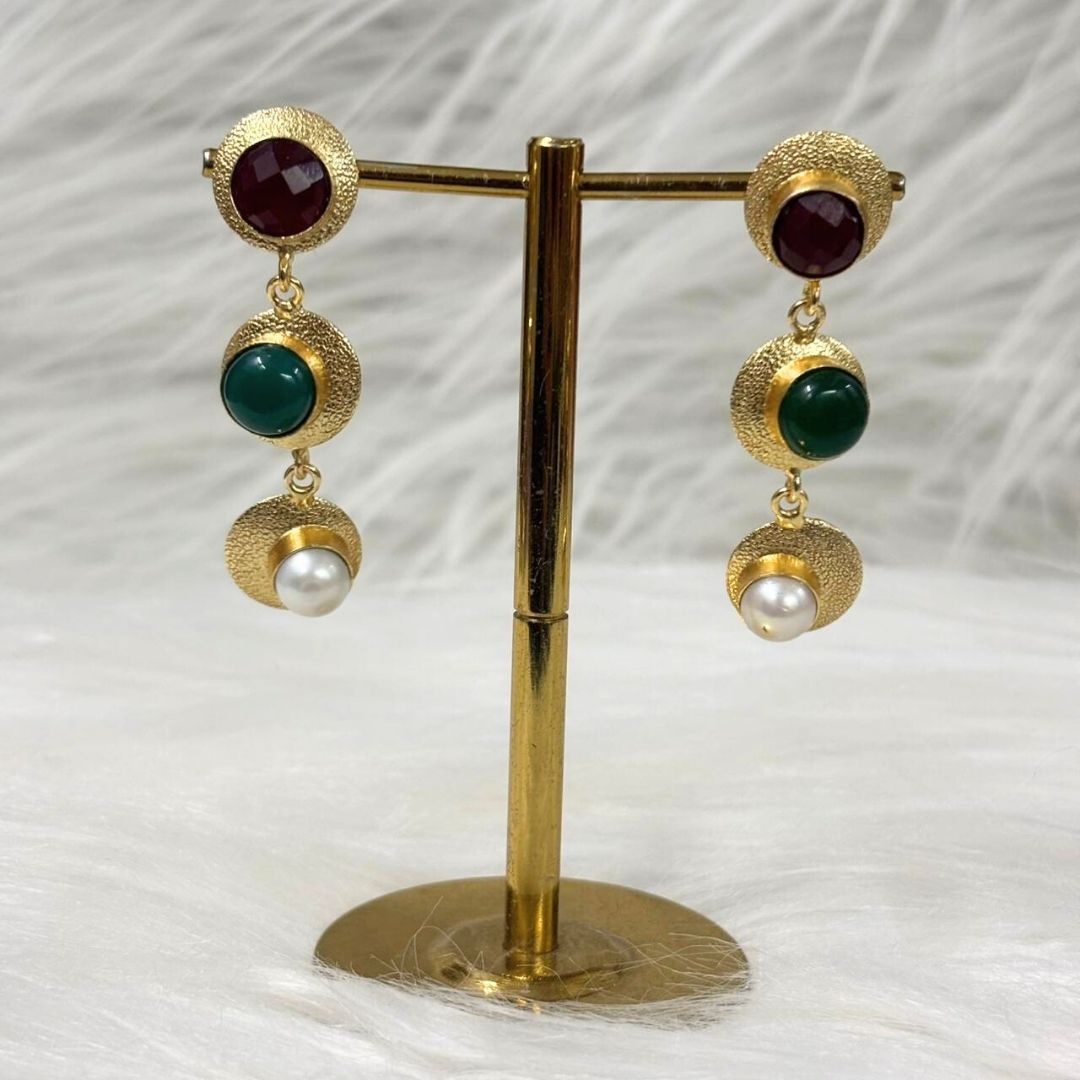 Gold Plated Semi-Cultured Pearl Earrings