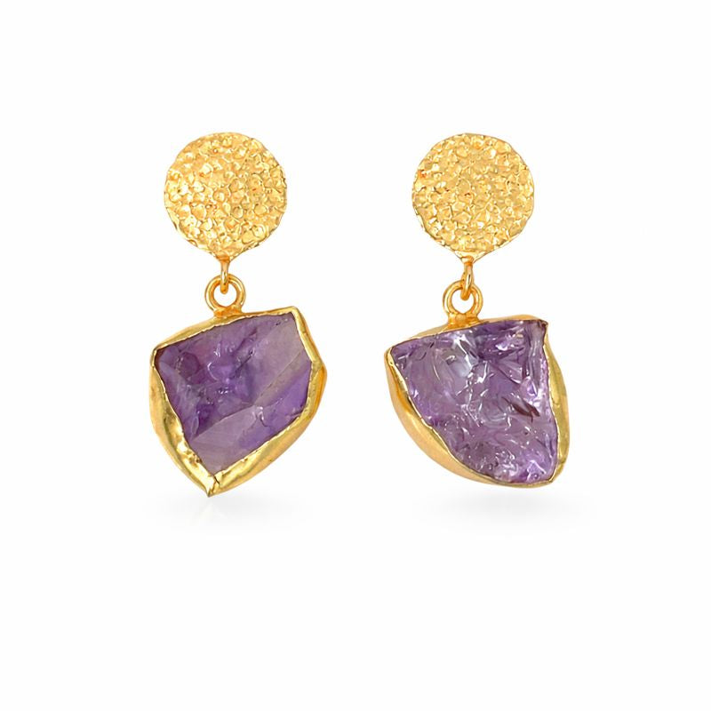 Gold Plated Semi-Precious Stone Earrings