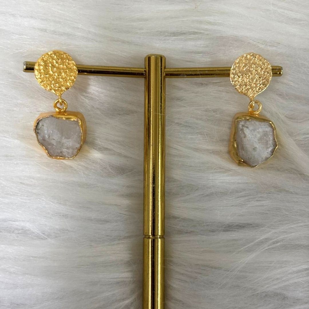 Gold Plated Semi-Precious Stone Earrings