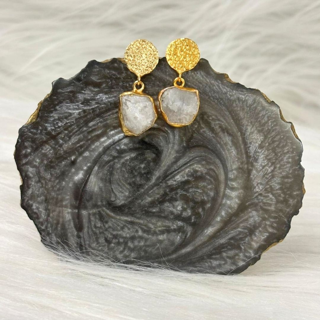 Gold Plated Semi-Precious Stone Earrings