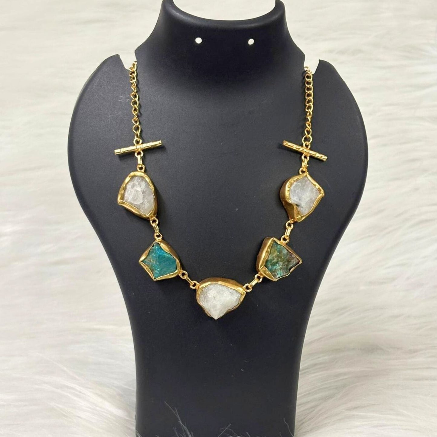 Gold Plated Semi Precious Stones Choker