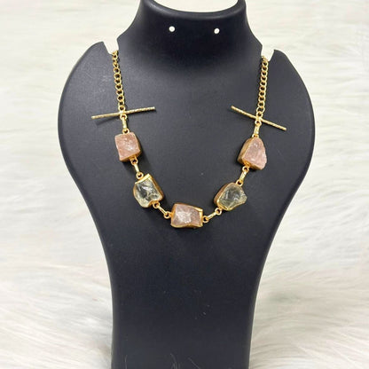 Gold Plated Semi Precious Stones Choker