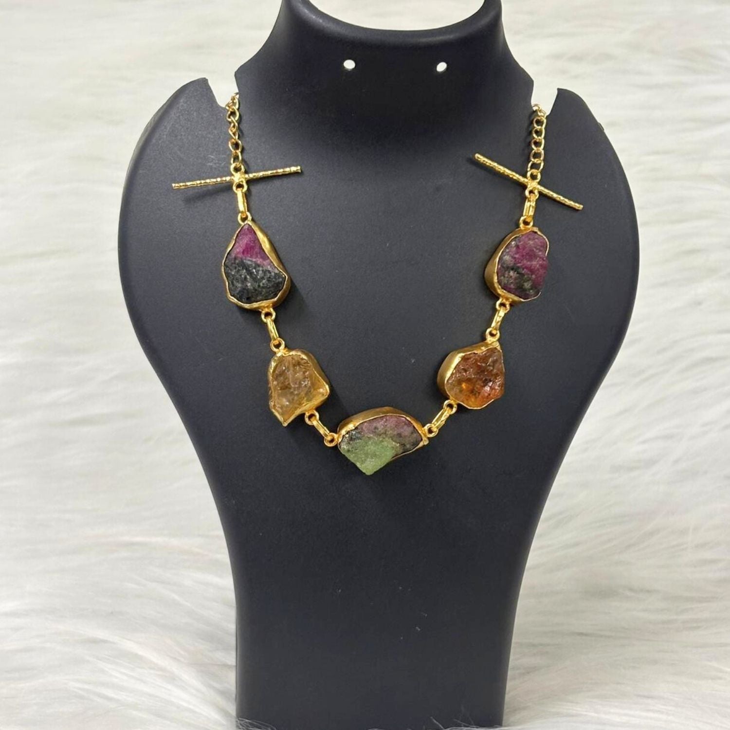 Gold Plated Semi Precious Stones Choker