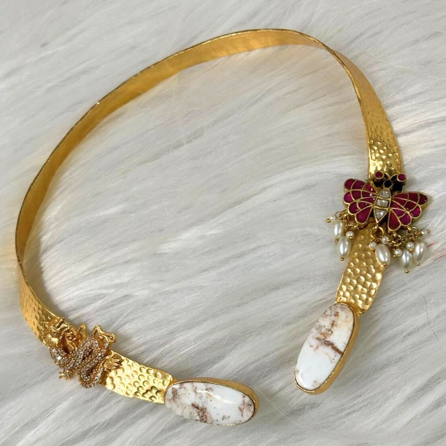 Butterfly Gold-Plated Open Collar Necklace