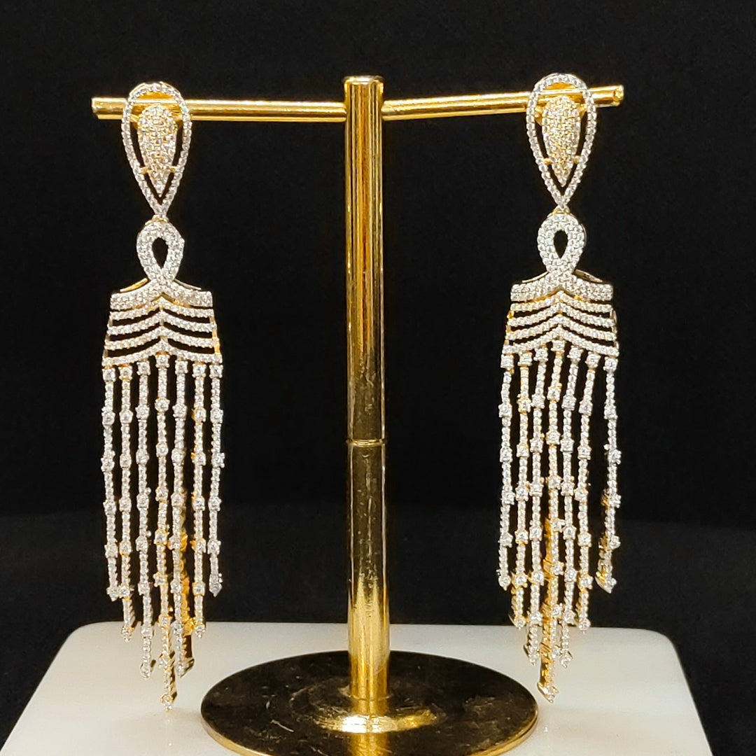 Bdiva 18k Gold Plated Cubic Zirconia Dazzling Dangle Earring