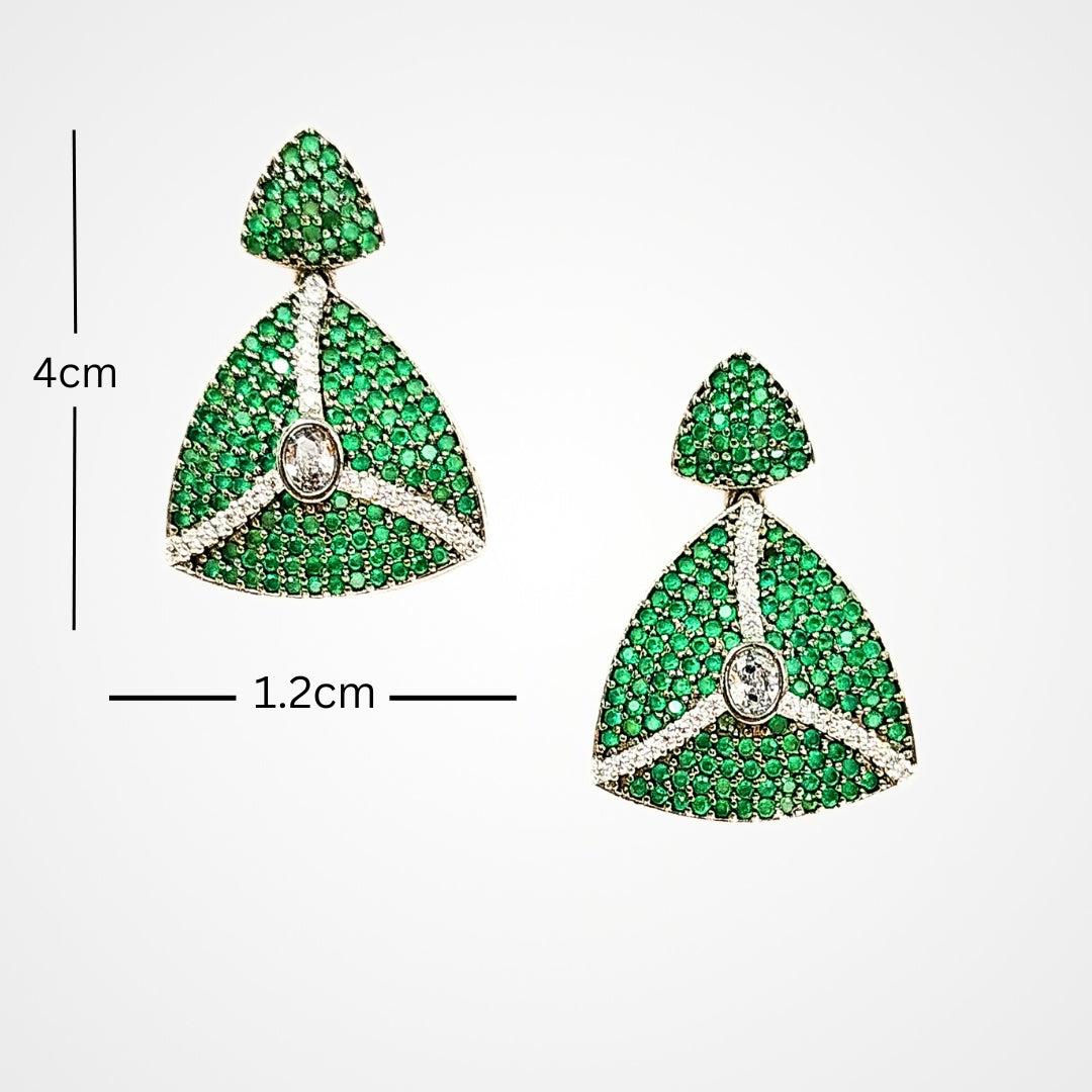 Bdiva Rhodium Plated Cubic Zirconia Pave Set Earring