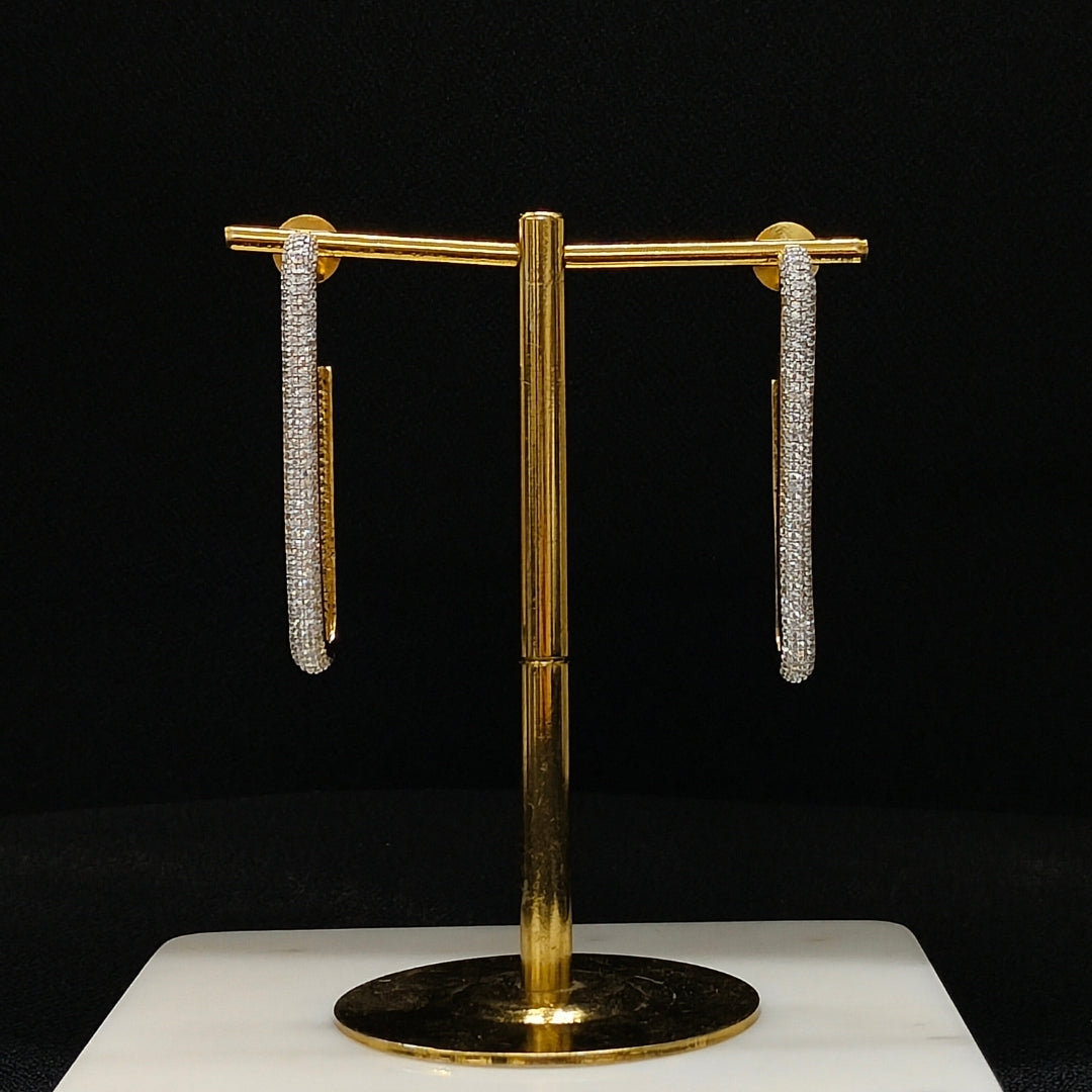 Bdiva 18k Gold Plated Cubic Zirconia Dainty Dangle Earring