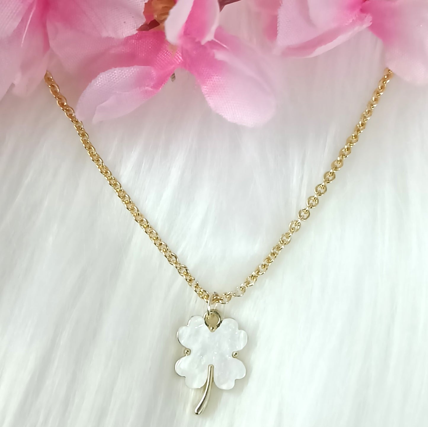 Bdiva 18k Handmade Gold Plated Enemeled Flower Pendant Chain