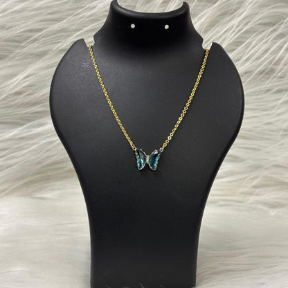 Gold‑Plated Butterfly Charm Pendant Chain