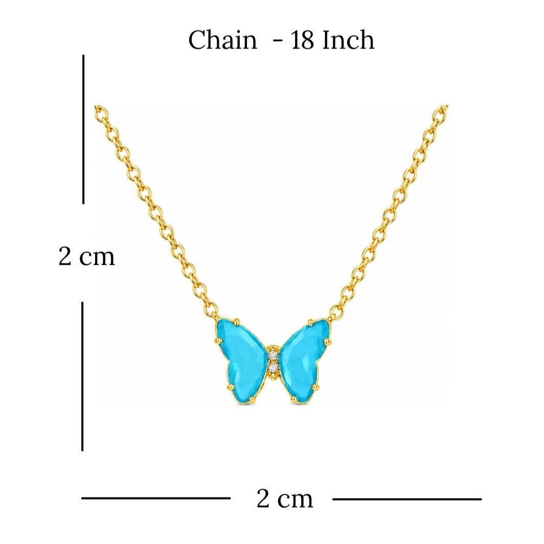 Gold Plated Butterfly Pendant Chain