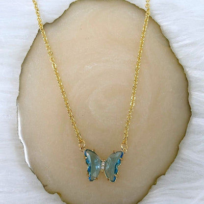 Gold‑Plated Butterfly Charm Pendant Chain