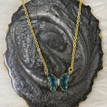 Gold‑Plated Butterfly Charm Pendant Chain
