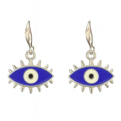 Rhodium-Plated Evil Eye Pendant Set