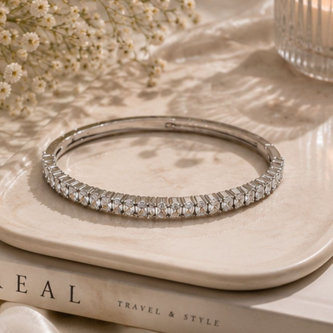 Rhodium Plated CZ Bracelet
