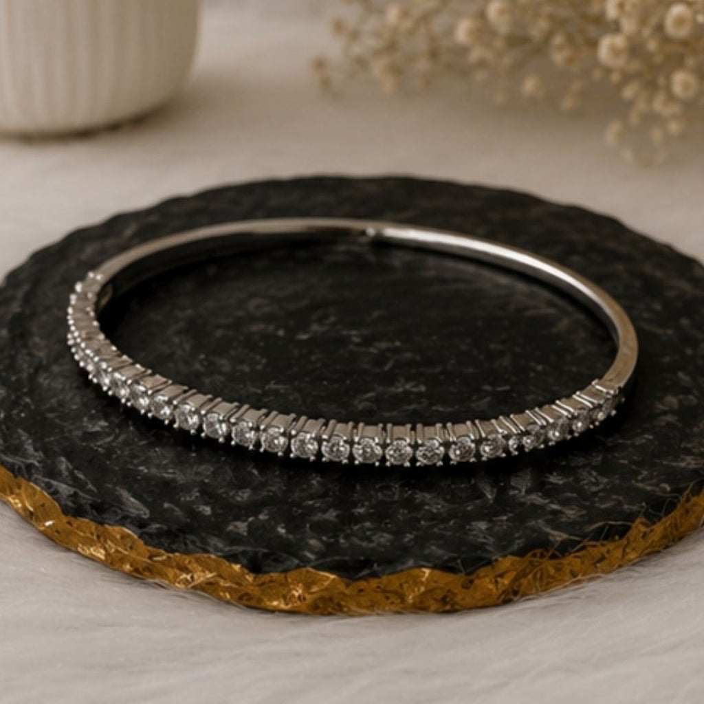 Rhodium Plated Cubic Zirconia Bracelet