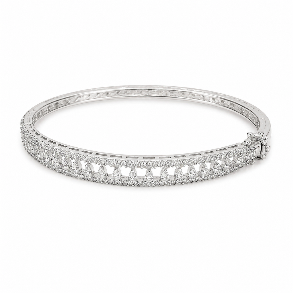 Rhodium Plated Cubic Zirconia Bracelet