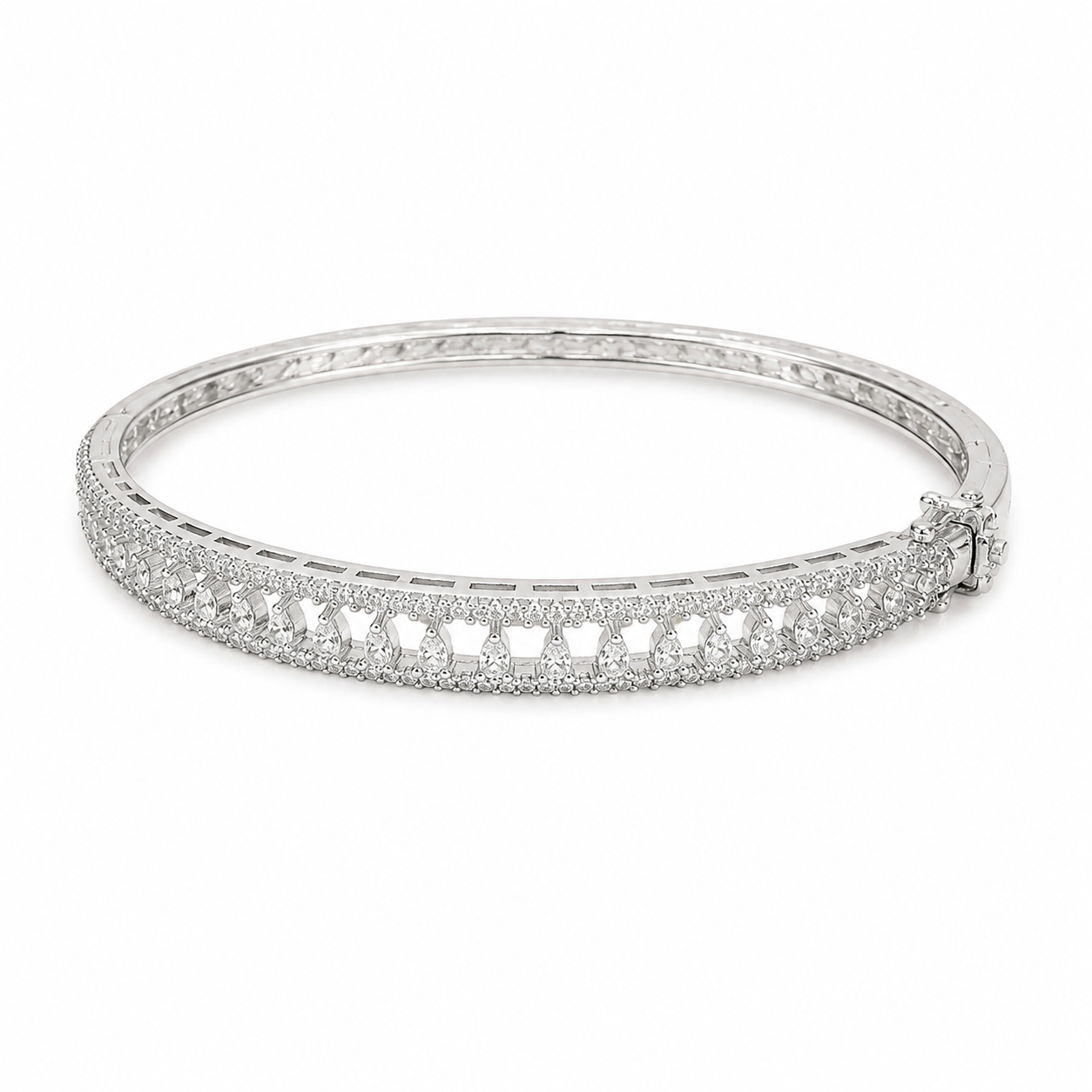 Rhodium Plated CZ Bracelet