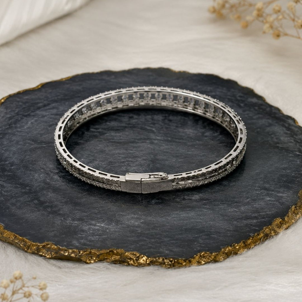 Rhodium Plated Cubic Zirconia Bracelet