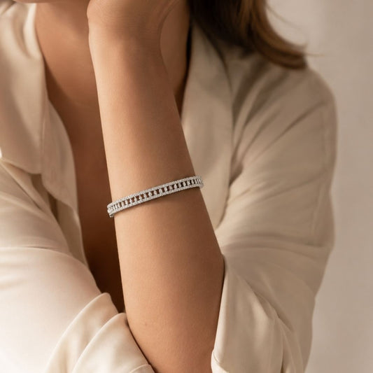 Rhodium Plated CZ Bracelet