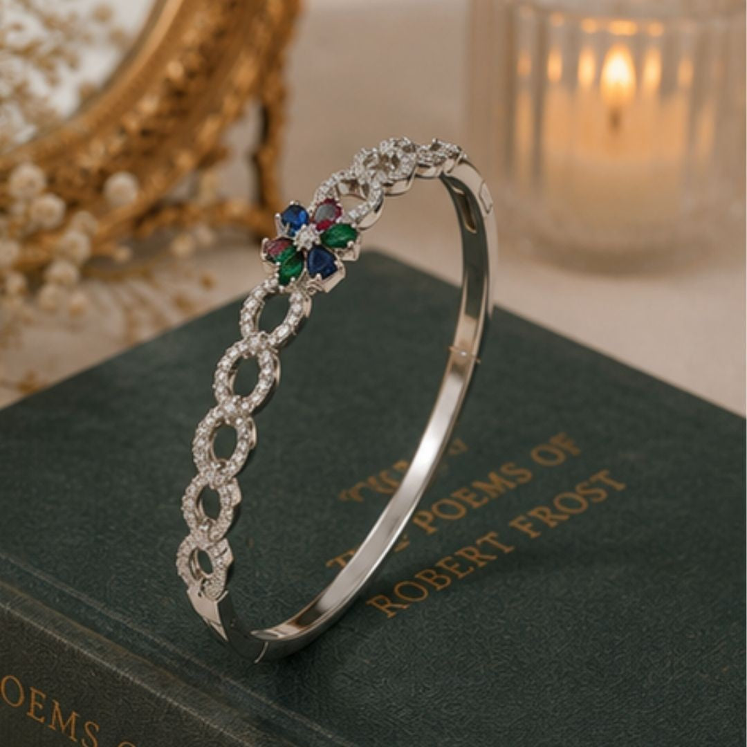 Rhodium Plated CZ Bracelet