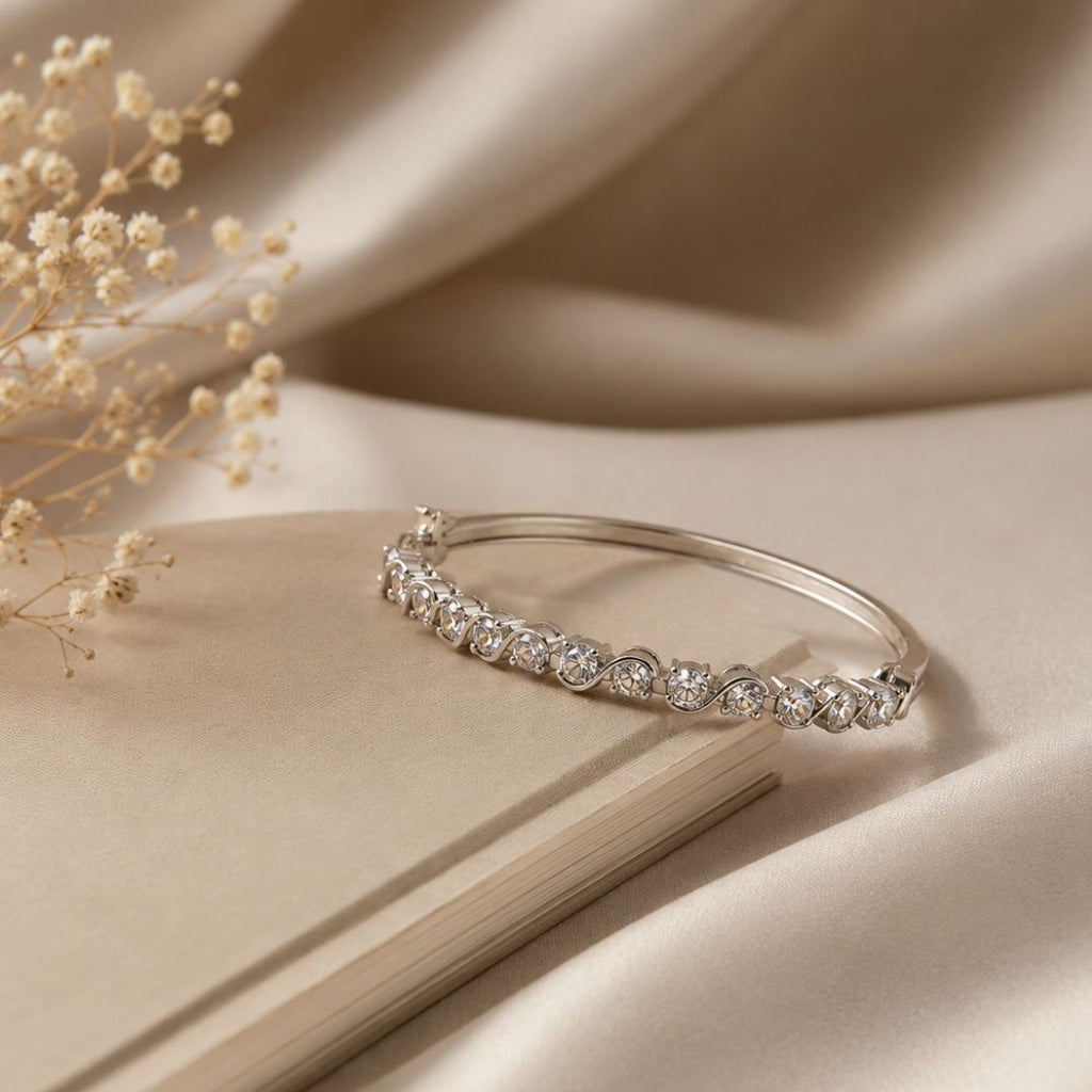 Rhodium Plated Cubic Zirconia Bracelet