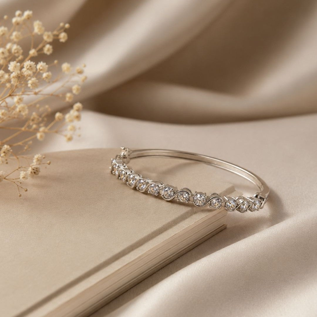 Rhodium Plated CZ Bracelet
