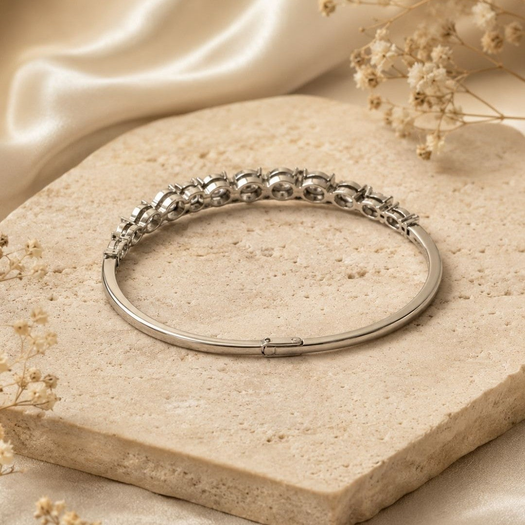 Rhodium Plated Cubic Zirconia Bracelet