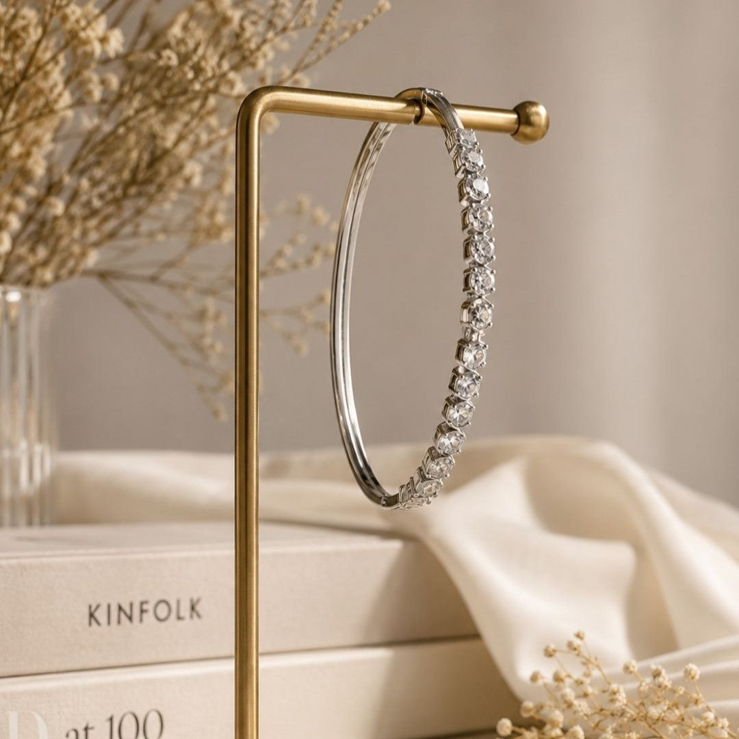 Rhodium Plated Cubic Zirconia Bracelet