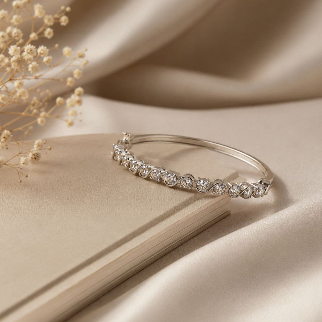 Rhodium Plated CZ Bracelet