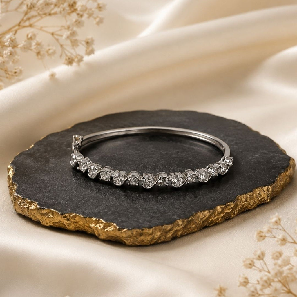 Rhodium Plated Cubic Zirconia Bracelet