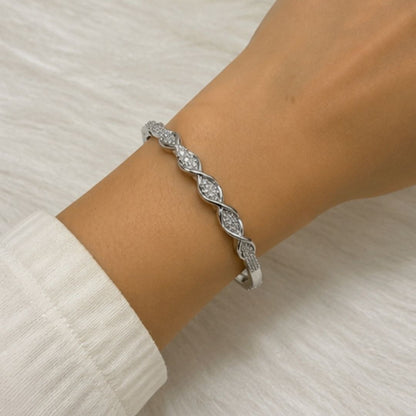 Rhodium Plated CZ Bracelet