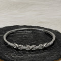 Rhodium Plated Cubic Zirconia Infinity Style Bracelet