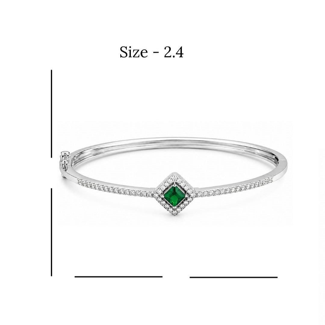 Rhodium Plated Cubic Zirconia Halo Style Bracelet