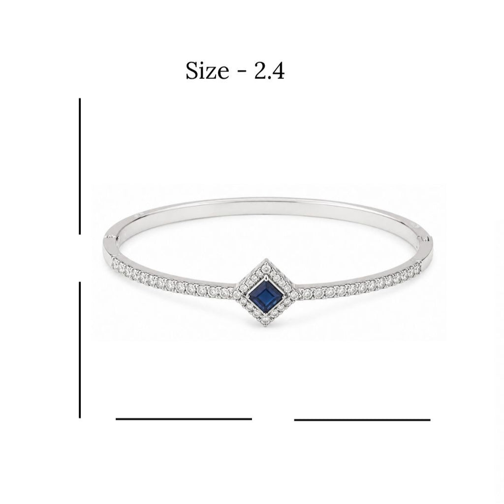 Rhodium Plated Cubic Zirconia Halo Style Bracelet