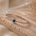 Rhodium Plated Cubic Zirconia Halo Style Bracelet