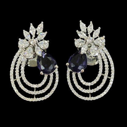 Rhodium Plated Cubic Zirconia Earring