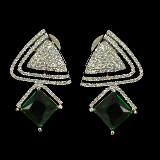 Green Emerald Luxe Statement Earrings – Bold, Glamorous & Unforgettable