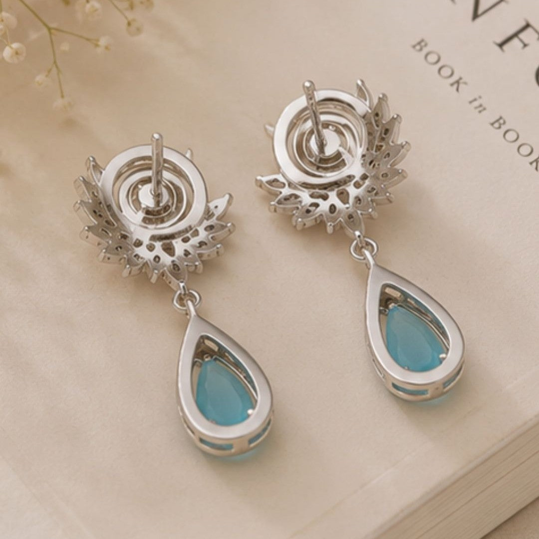 Rhodium Plated CZ Earrings
