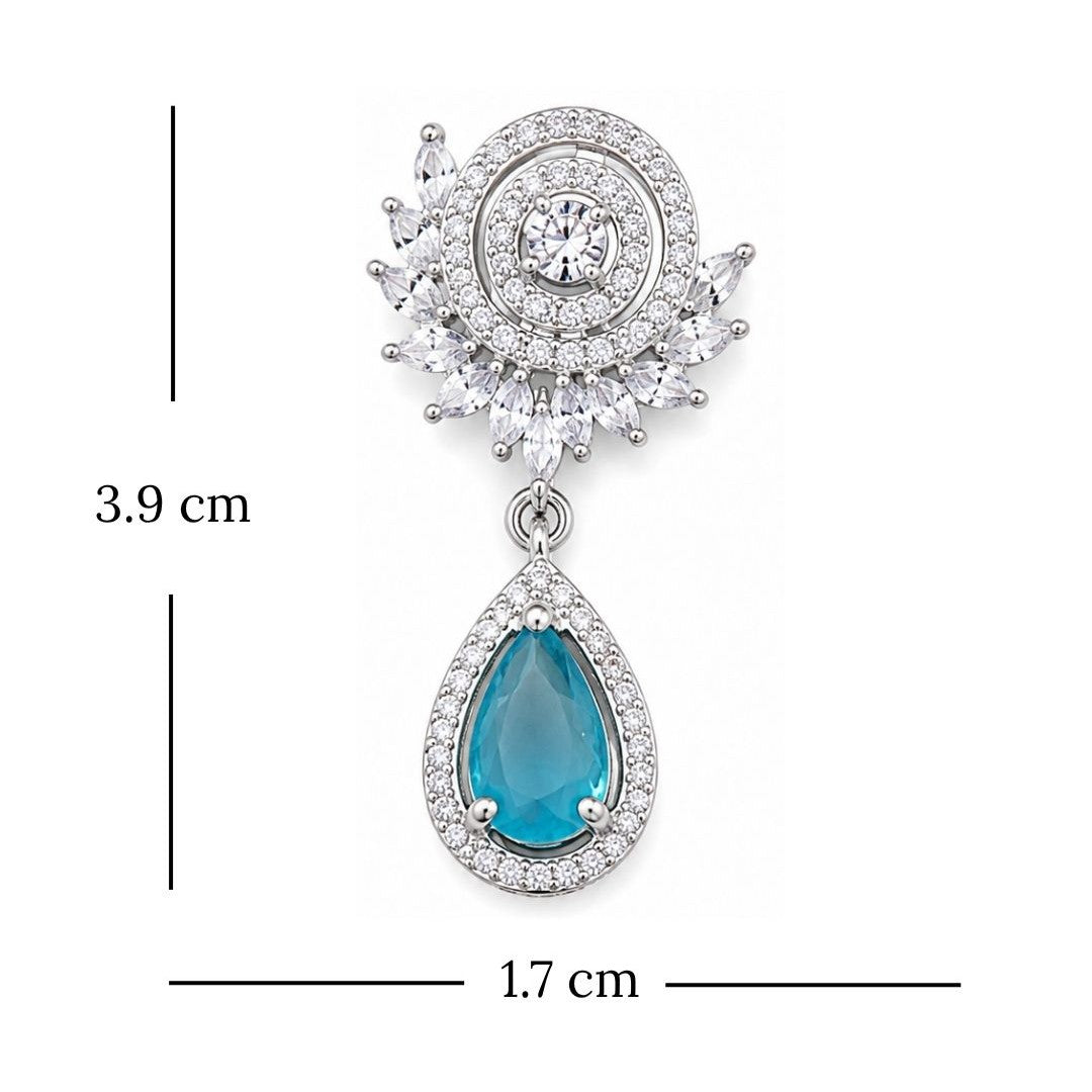 Rhodium Plated CZ Earrings