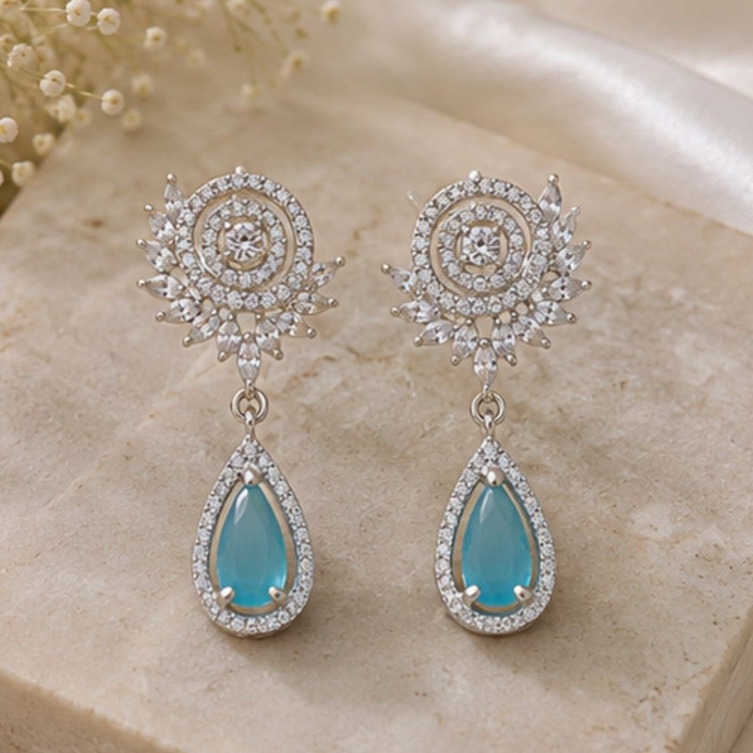 Rhodium Plated CZ Earrings