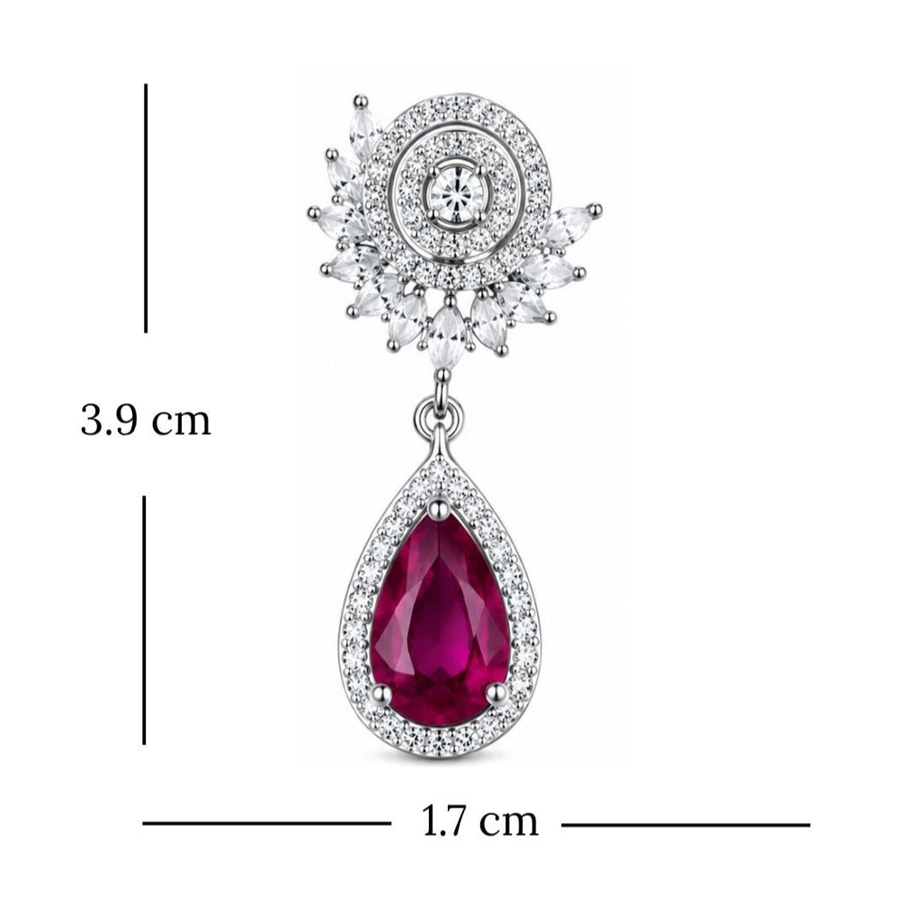 Rhodium Plated Cubic Zirconia Drop Earrings